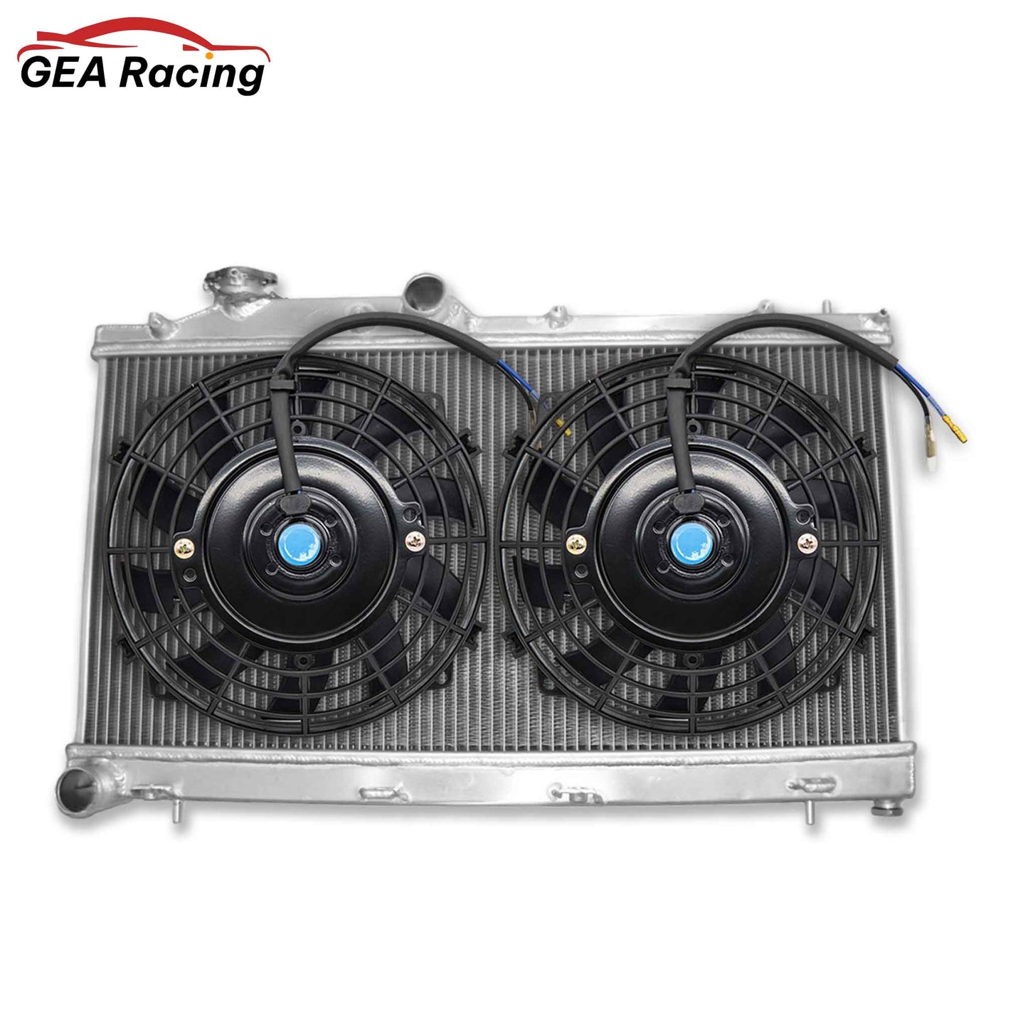 Full cooling package with a 2-row aluminum radiator and a high-CFM dual fan shroud kit for a 2008-2014 WRX STI.