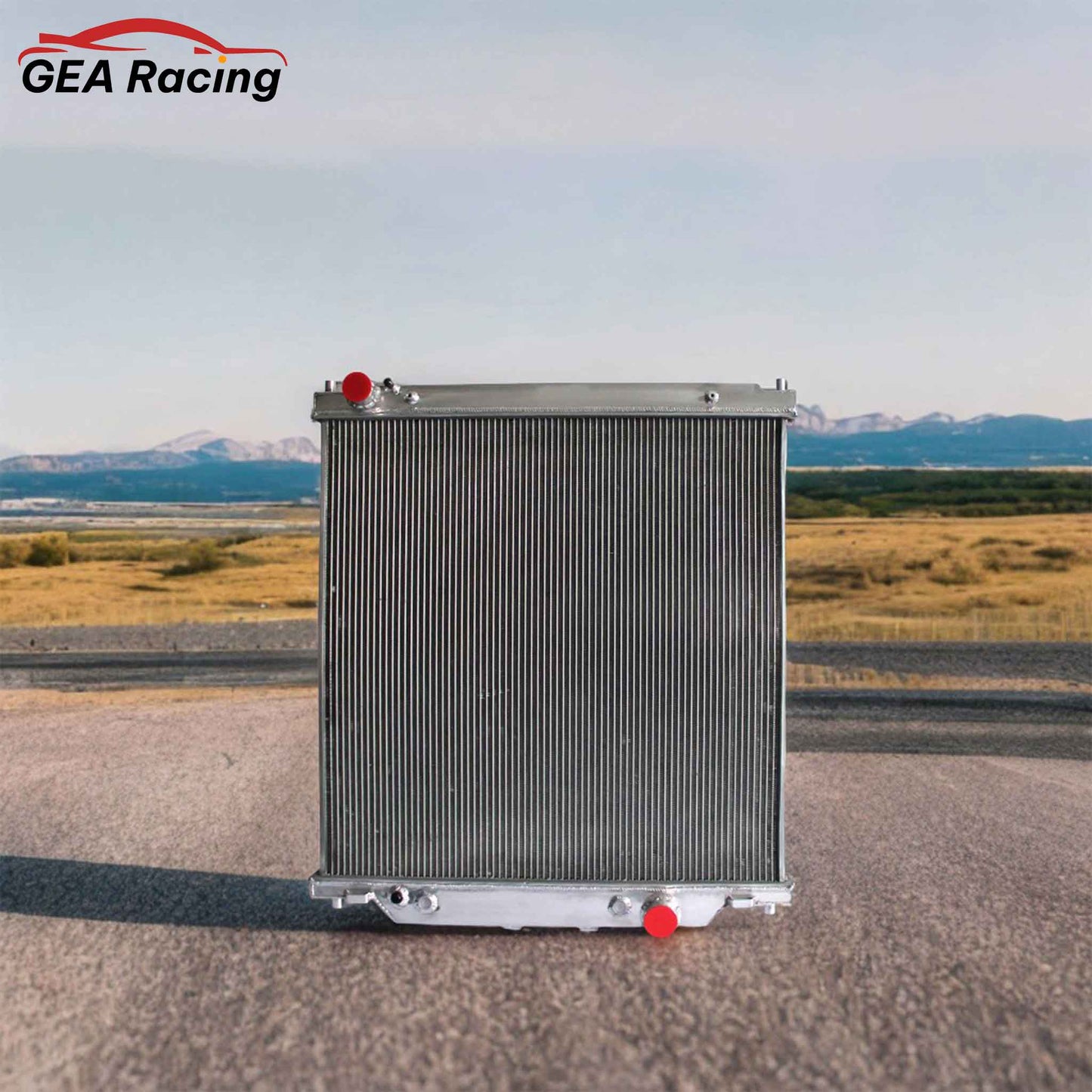 Aluminum Radiator for 2003-2005 Ford F Series Super Duty & Excursion V8 6.0L, high-performance cooling system, front angled view display