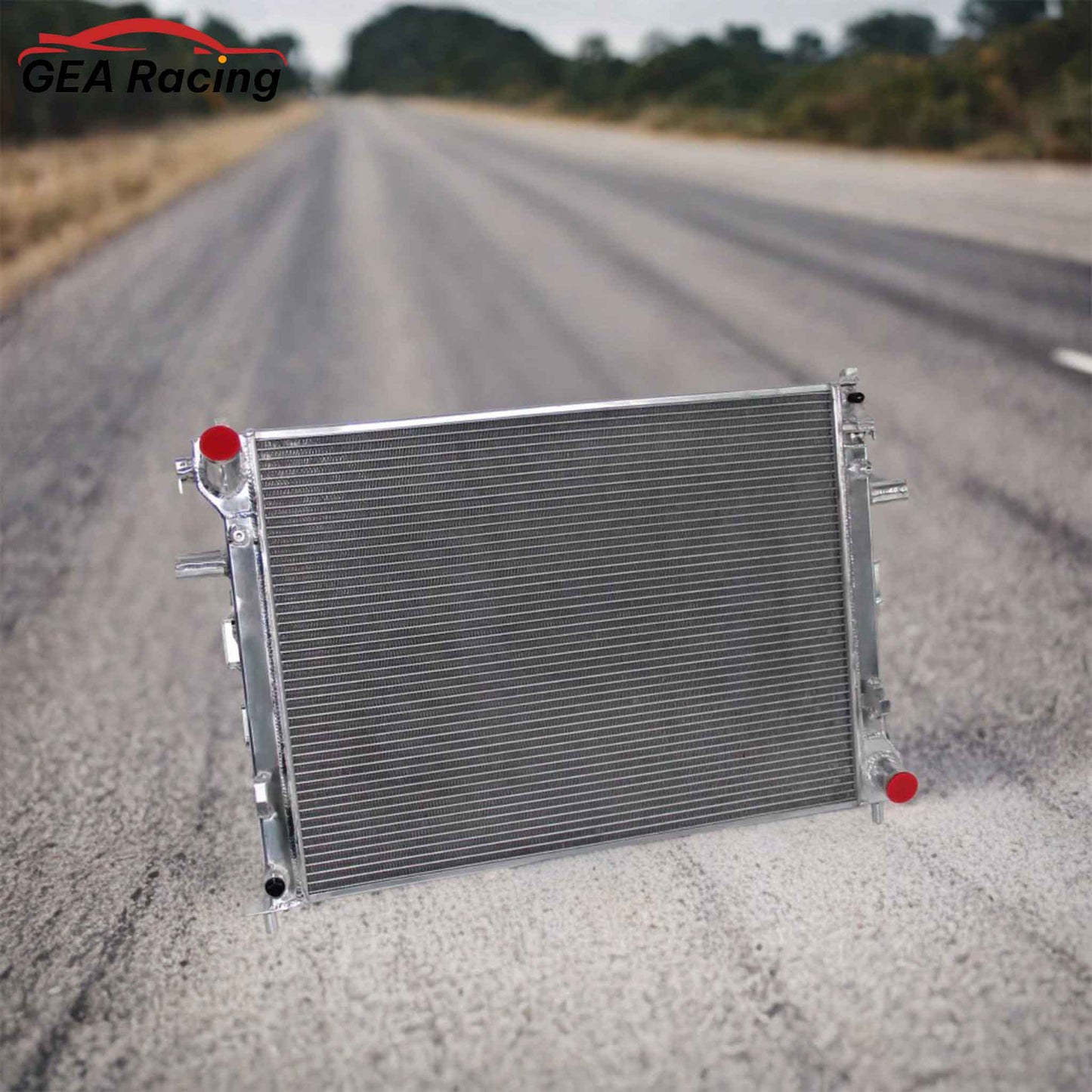 Aluminum Radiator for 2006-2011 Ford, Lincoln, Mercury Crown Victoria, Grand Marquis, high-performance cooling system, front angled view display