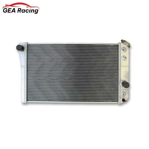 Front view of the 3-Row 52mm high-performance aluminum radiator for the 1984-1990 Chevrolet Corvette 5.7L V8, showcasing the core and tanks.