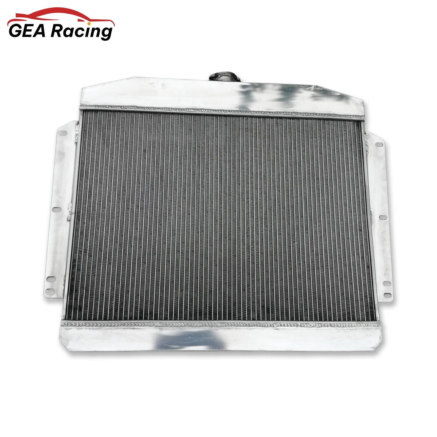 Back view of the 3 Row Core Aluminum Radiator for a 1949-1951 Mercury with a Chevy 350 swap, showing the cooling fins.