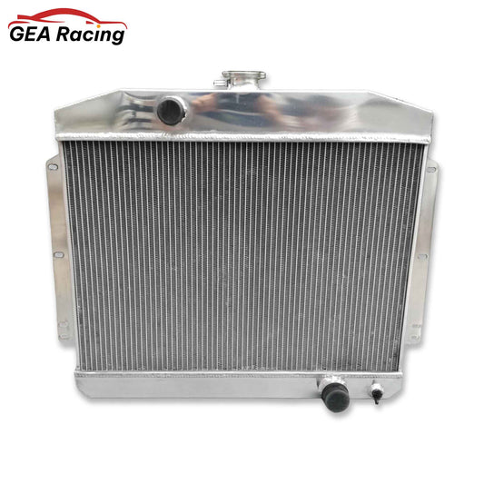 Front view of the 3 Row Aluminum Radiator for a 1949-1951 Mercury with a Chevy 350 5.7L V8 engine swap and manual transmission.