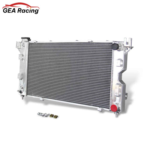 Right side profile of the high-performance 3 Row Aluminum Radiator designed for 1996-2000 Chrysler Grand Voyager and its Dodge/Plymouth counterparts.