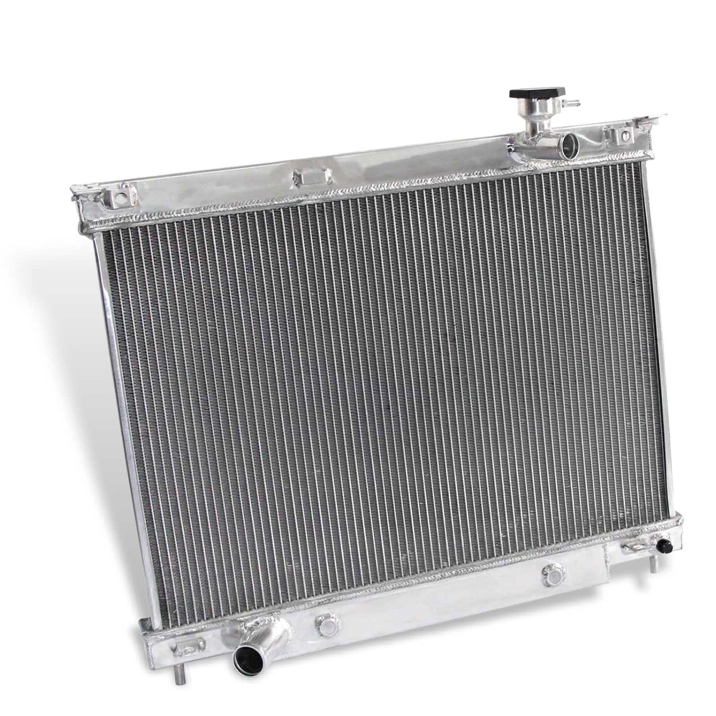 Left side profile of the 3 Row Aluminum Radiator, showing the core thickness and durable tank design for a 2002-2009 GMC Envoy.