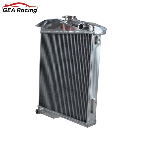 Front view of the 3-row aluminum radiator for the Austin-Healey 3000 (1959-1967) and 100-6 (1956-1959), showing the high-density core.