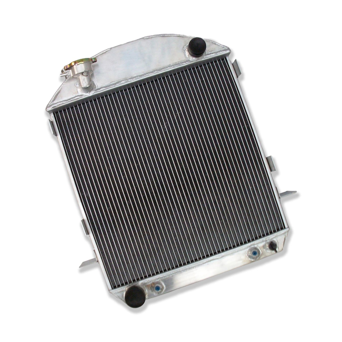 Right side of the 3-row radiator for Ford Model T Bucket (Ford Engine), highlighting the durable aluminum construction.