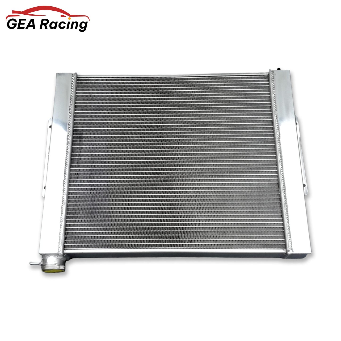 Back view of the 3 Row Core Aluminum Radiator for a Jeep CJ7 LS swap, showing the high-efficiency cooling fins.