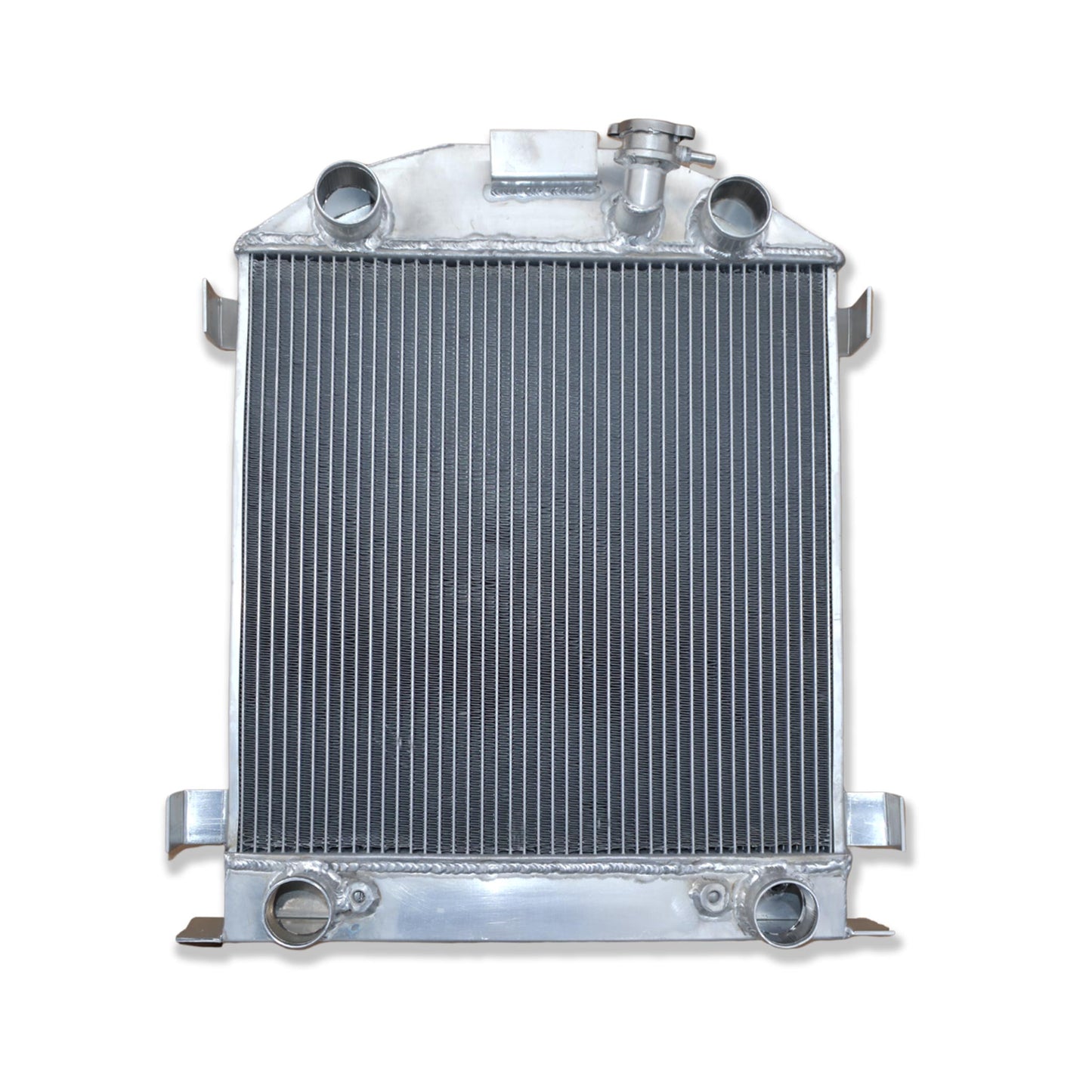 Top-down view of the radiator for a 1929 Ford Model A with a Flathead, featuring the authentic-style top filler neck.