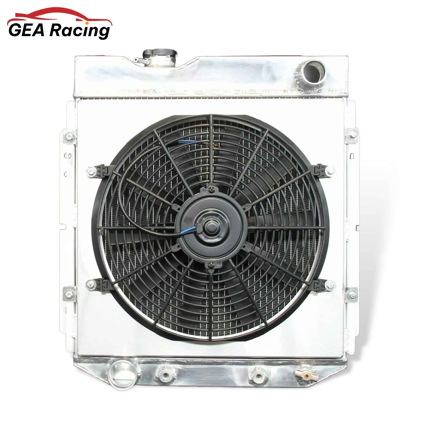 3 Row Aluminum Radiator with Fan Shroud Front Mounting Points for 1960-1966 Ford Falcon/Mustang/Mercury Comet V8 (AT/MT)