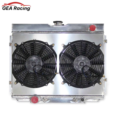 Aluminum Radiator Shroud & Fans 3 Row Front Mounting Points Ford Mustang/Torino V8 BIG BLOCK (1967-1970) Direct Fit AT/MT