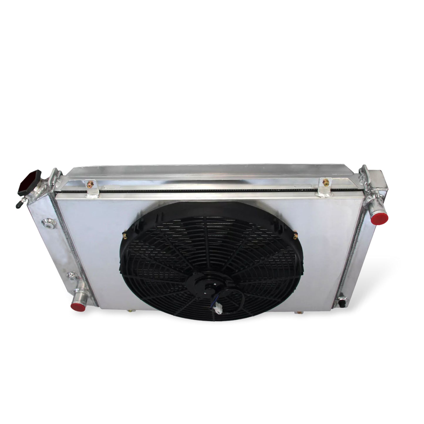 Aluminum Radiator top right view Mustang, Thunderbird (1978-1993) 3 Row OEM Mounts