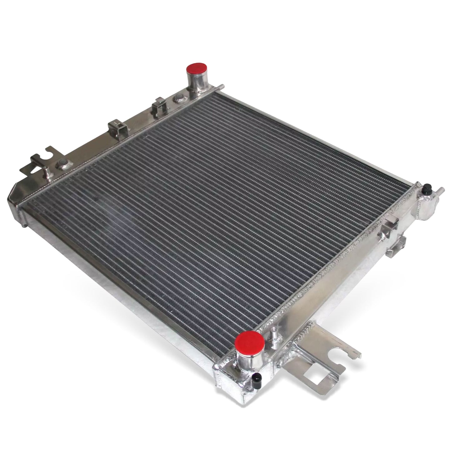 Aluminum Radiator top right view Liberty (2002-2006) 3.7L V6 3 Row OEM Mounts