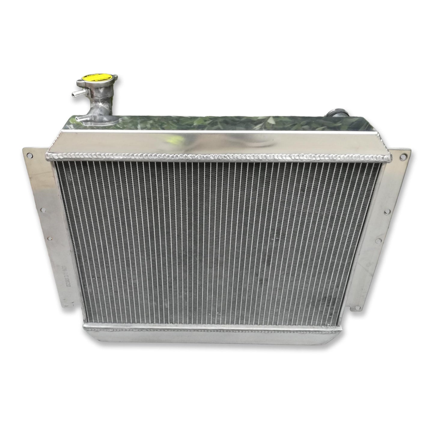 Back view of the 5-row radiator for a 1957 Corvette, showing the extreme depth of the 700HP-rated core.