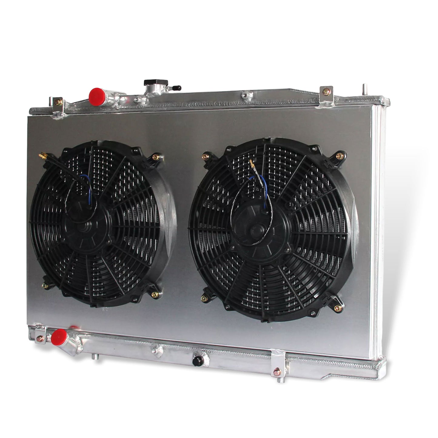 2 Row radiator and fan shroud right side view for Acura TL Base Sedan 3.2L 2004-2006 V6 MT
