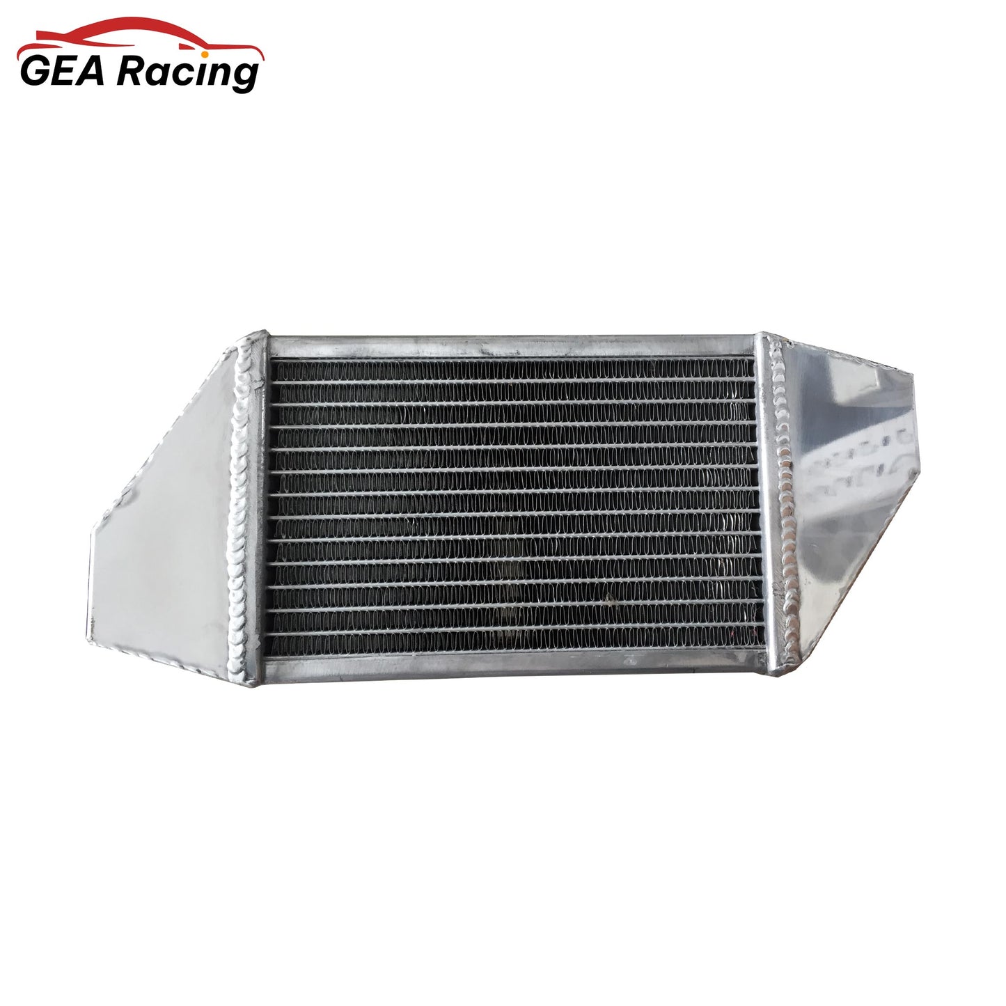 Rear view of the lightweight aluminum radiator for aircraft and drones, showing robust TIG-welded construction and mounting points.