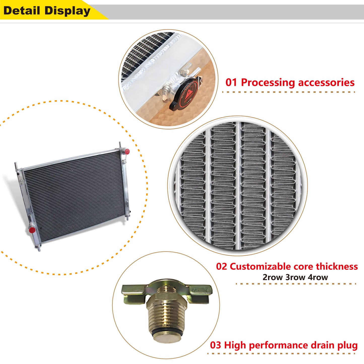6061-T6 Aluminum Core Close-Up - 3-Row Radiator vs Stock 2-Row (2020 Shelby GT500 5.2L Supercharged Track Overheat Fix)