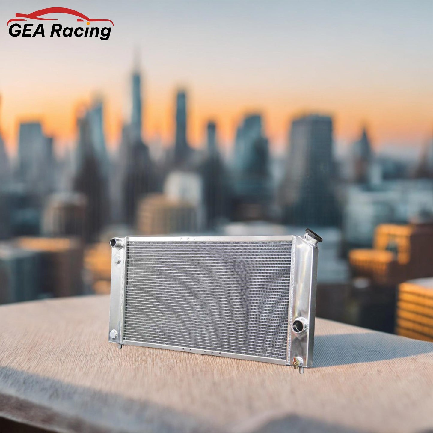 High-performance 3-Row aluminum radiator installed in the engine bay of a 1996-2005 Chevrolet Blazer S10 4.3L V6.