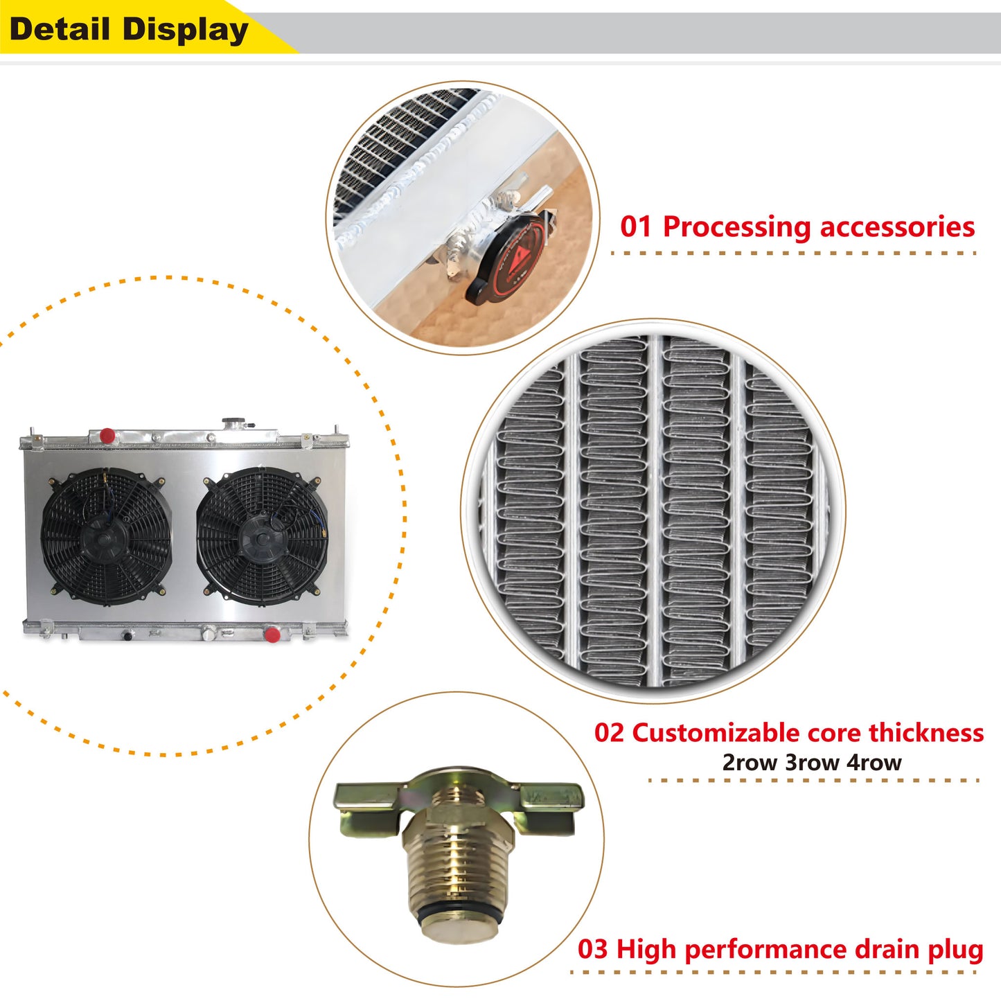 Aluminum Fan Shroud detail view CRV (2002-2006) 2.4L L4 Pressure Tested