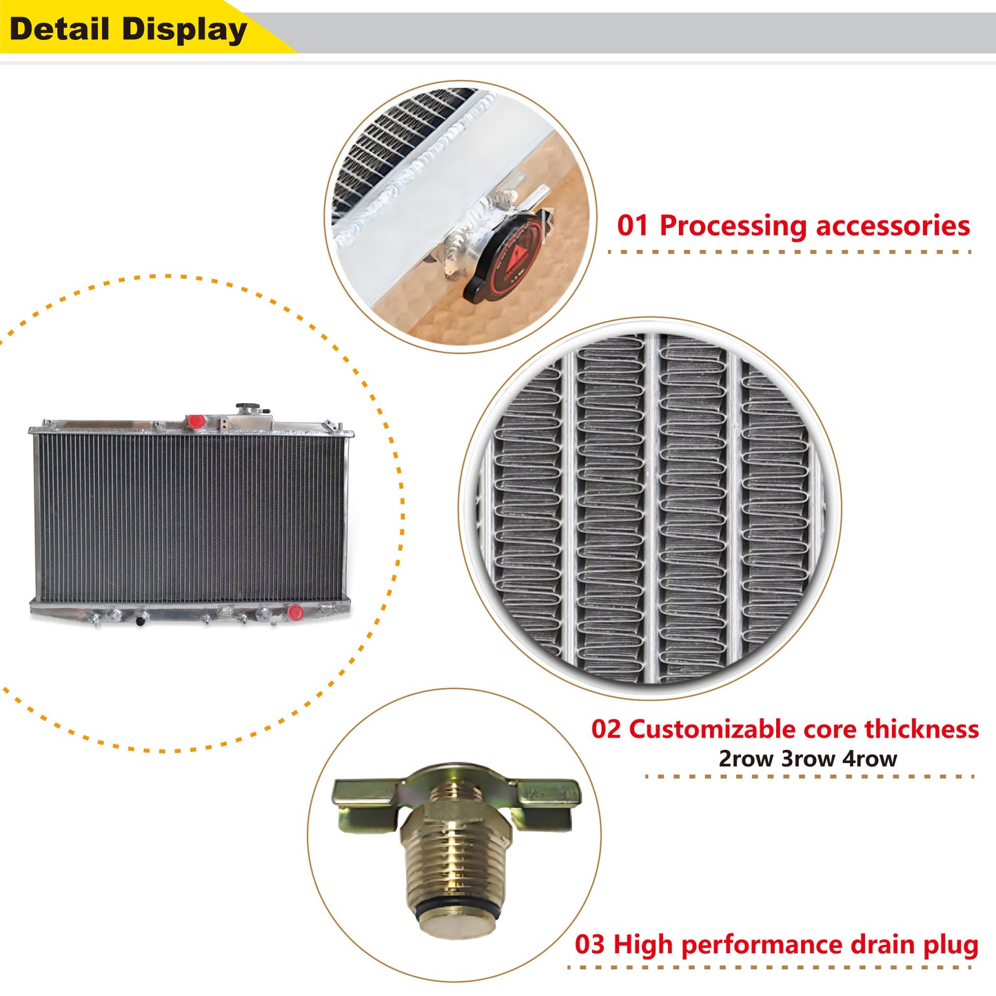 2 Row Aluminum Radiator 1998-2002 For Honda Accord DX LX EX 2.3L V6 L4 AT/MT