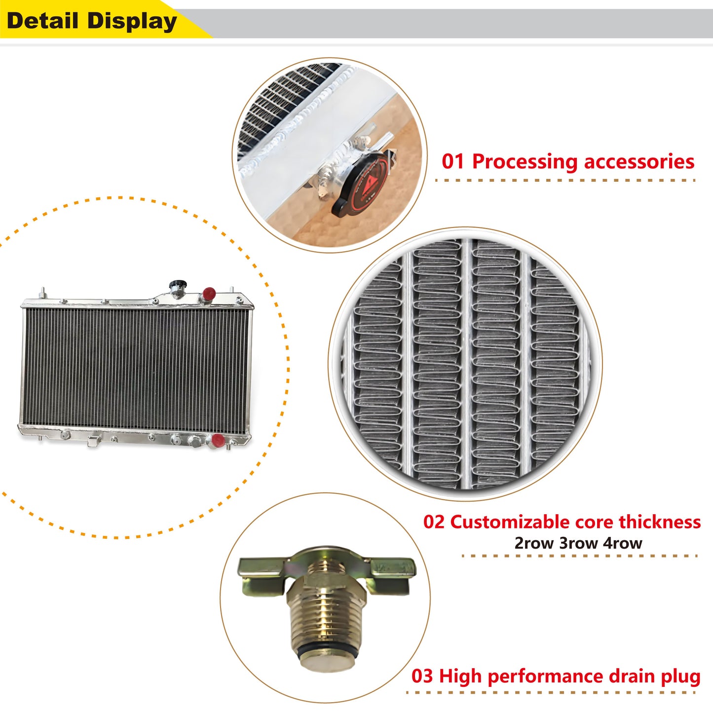 Aluminum Radiator detail view Orthia (1995-2002) EL 1/2/3 Pressure Tested