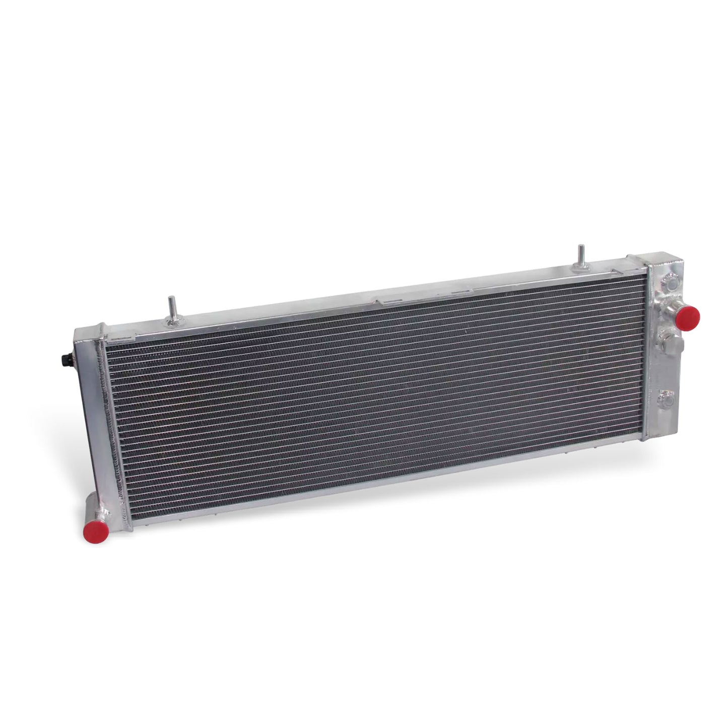 Aluminum Radiator left side cross-section view Comanche, Cherokee, Wagoneer, Chief L6 (1987-1990) 3 Row Pressure Tested