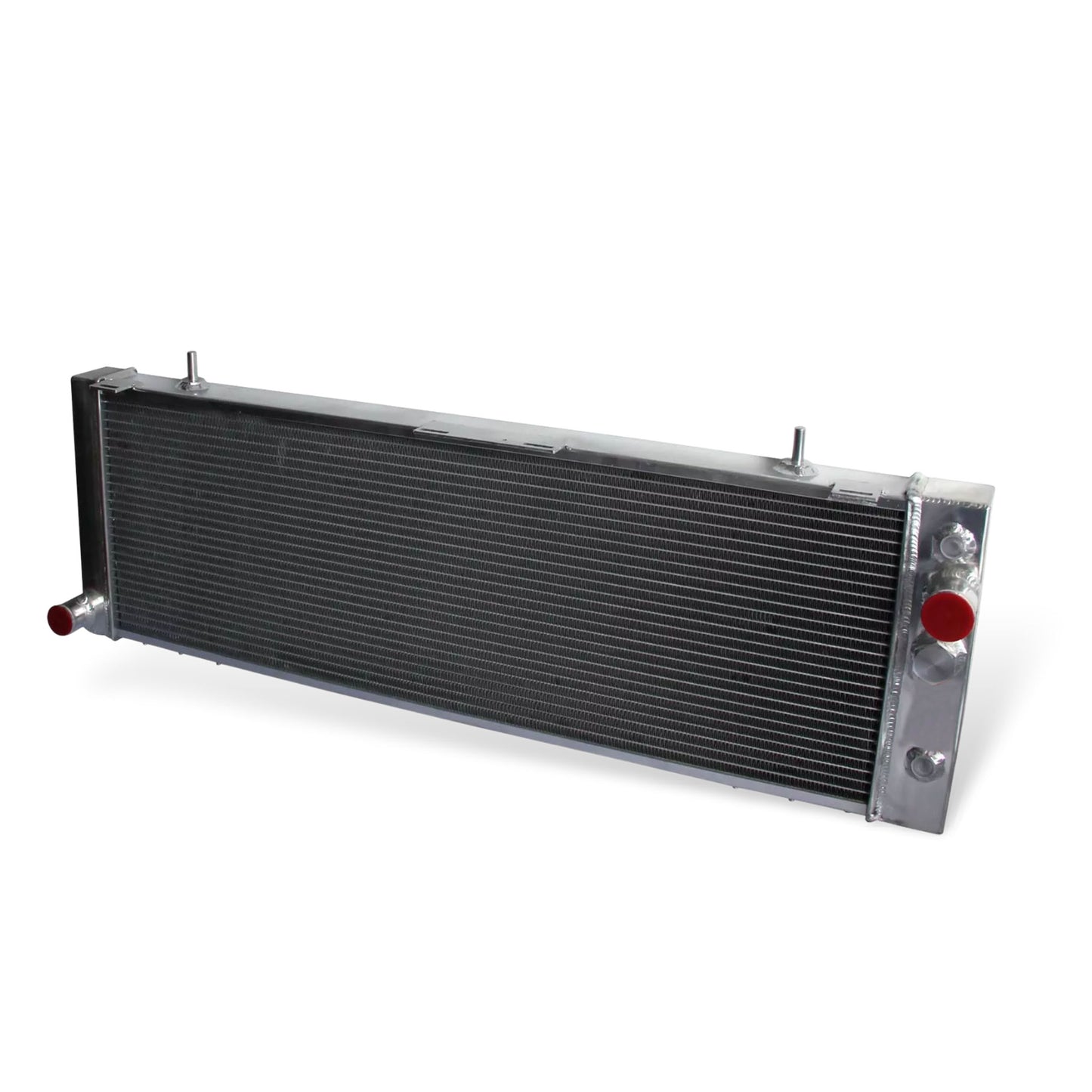 Aluminum Radiator right side cross-section view Comanche, Cherokee, Wagoneer, Chief L6 (1987-1990) 3 Row Direct Fit