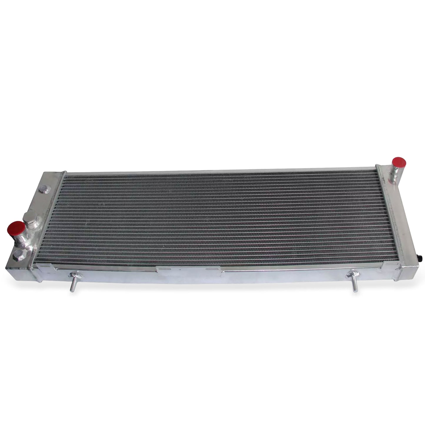 Aluminum Radiator top view Comanche, Cherokee, Wagoneer, Chief L6 (1987-1990) 3 Row OEM Mounts