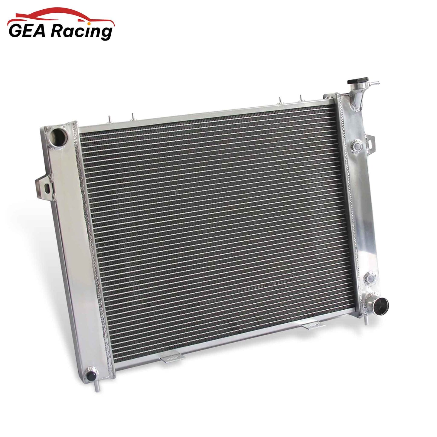 Aluminum Radiator left side cross-section view Grand Wagoneer / Cherokee 5.2L V8 (1993-1997) 2 Row Pressure Tested