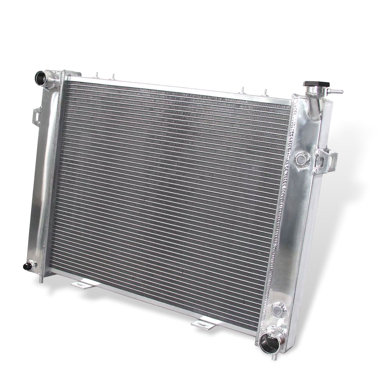 Aluminum Radiator right side cross-section view Grand Wagoneer / Cherokee 5.2L V8 (1993-1997) 2 Row Direct Fit