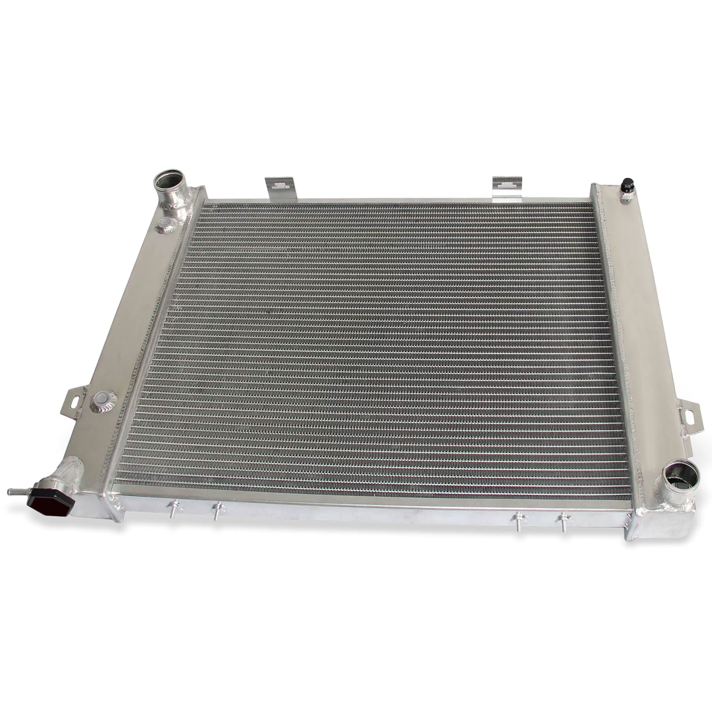 Aluminum Radiator top right view Grand Wagoneer / Cherokee 5.2L V8 (1993-1997) 2 Row OEM Mounts
