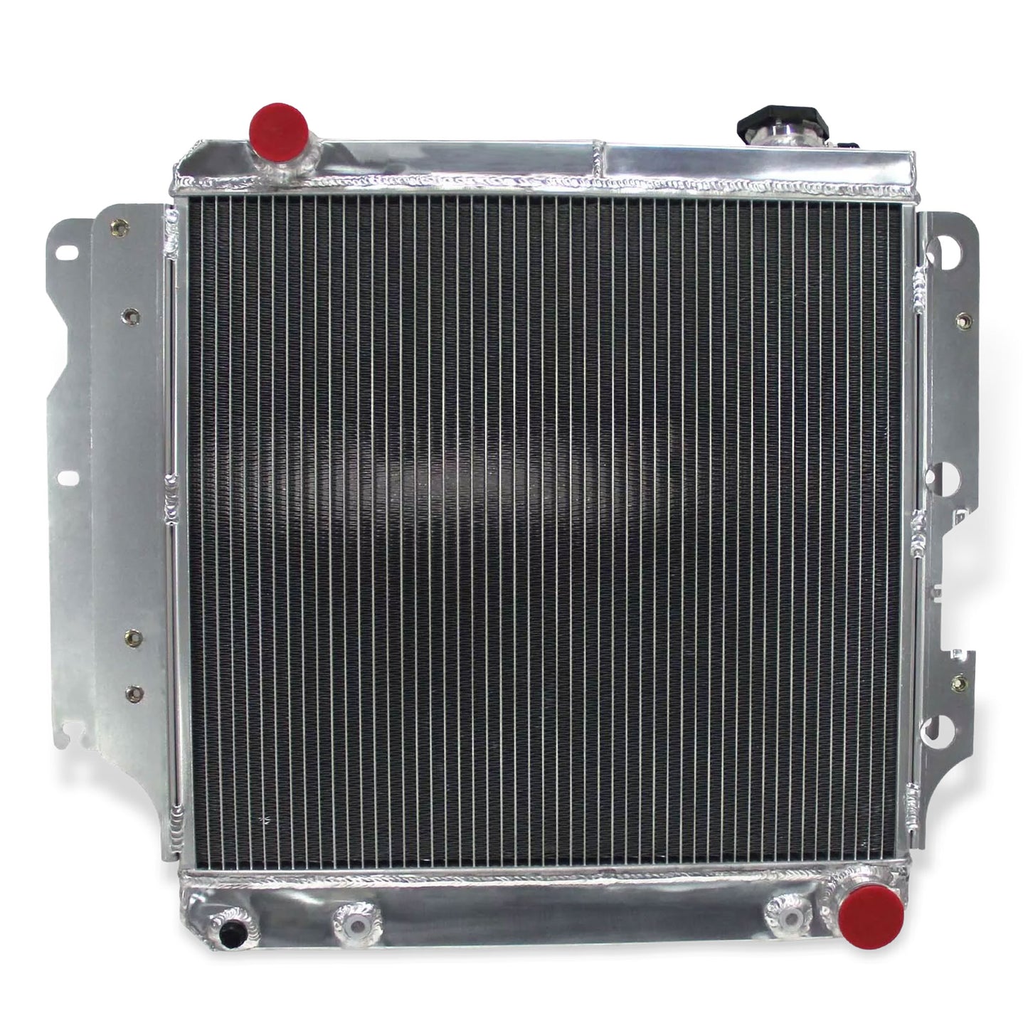 Aluminum Radiator front mounting points Wrangler with Chevy Mopar V8 Conversion (1987-2006) 3 Row Direct Fit