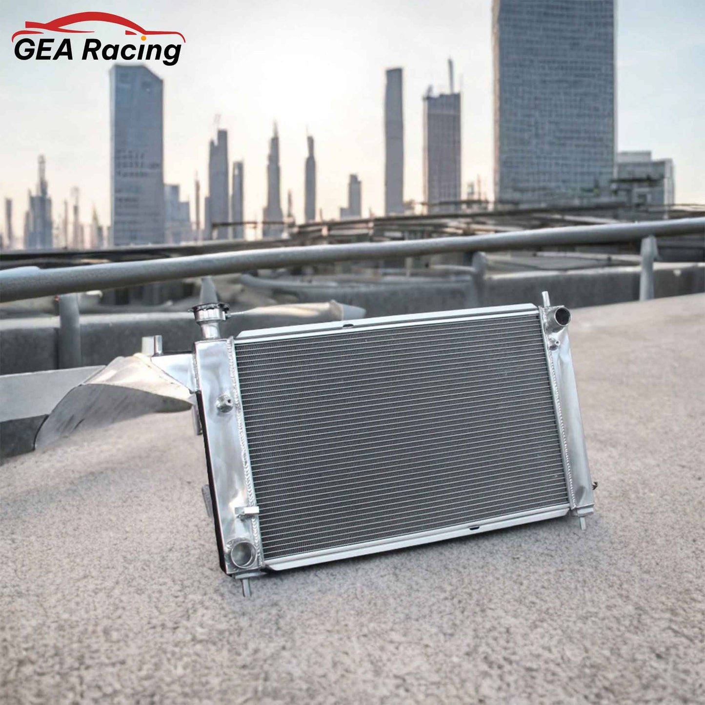 OEM Mounting Precision: 3-Row Aluminum Radiator Installed in 1995 Ford Mustang GT 5.0L V8 Engine Bay (Fits Convertible/GTS/SVT 1994-1996 AT/MT)