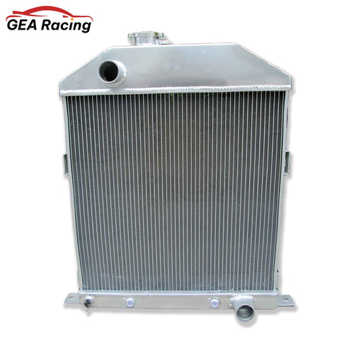 Front view of the 3-row heavy-duty aluminum radiator for 1942-1948 Ford and Mercury cars & pickups with a Flathead V8 engine.
