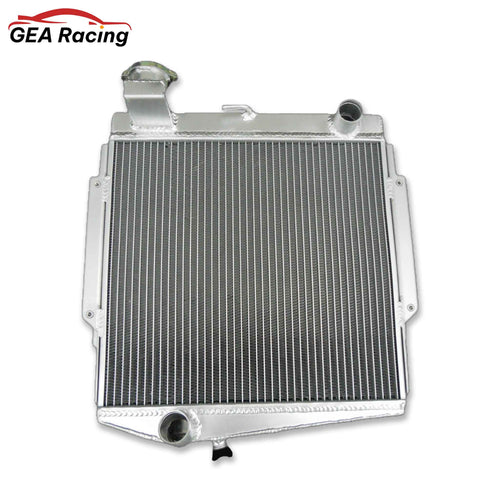 Front view of the 3-row high-performance aluminum radiator for the 1966-1970 Datsun Roadster 2000 (SRL311/SR311).