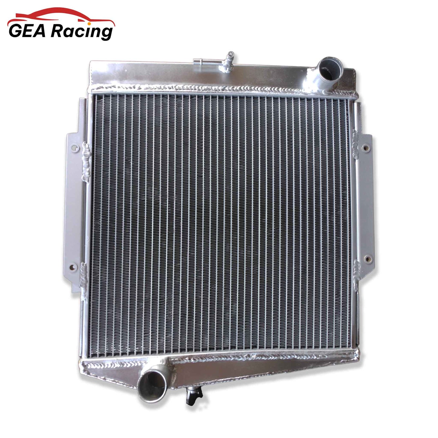 Front view of the 3-row high-performance aluminum radiator for the 1963-1970 Datsun Sports Roadster (Fairlady 1500, 1600, 2000).