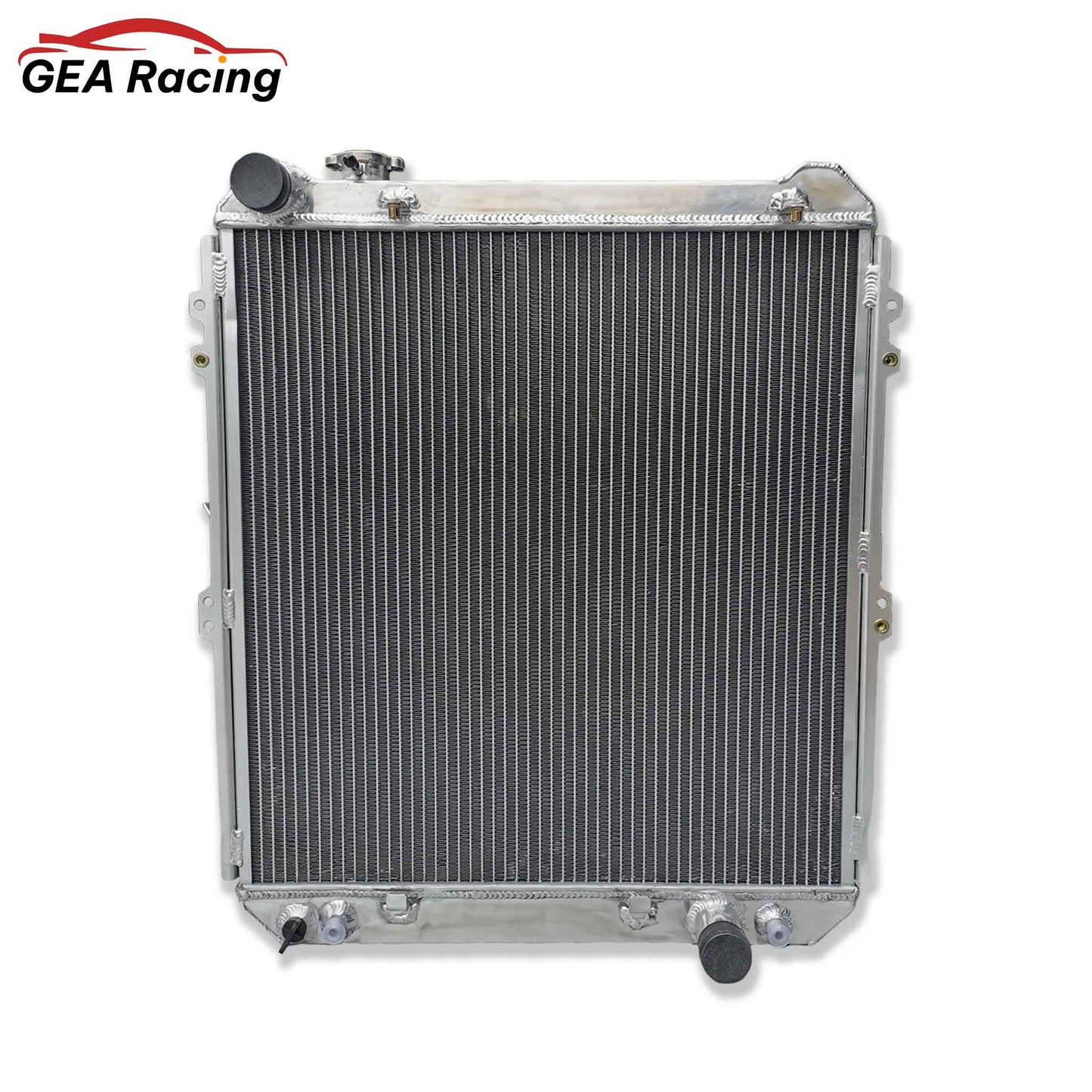Front view of the 3-row heavy-duty aluminum radiator for the 1993-1996 Toyota 4Runner & Hilux Surf with the 1KZ-TE 3.0L Turbo Diesel.