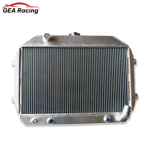 Front view of the high-performance aluminum radiator for the 1970-1975 Datsun/Nissan 240Z and 260Z (S30), designed for both AT & MT.