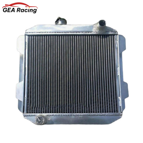 Front view of the high-performance aluminum radiator for a 1974-1977 Ford Capri MKII with a 2.6L or 2.8L V6 engine (MT, LHD).