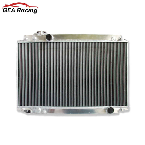 Front view of the high-performance aluminum radiator for the 1991-2000 Lexus SC300 & Toyota Soarer with a 2JZ-GE engine (MT).