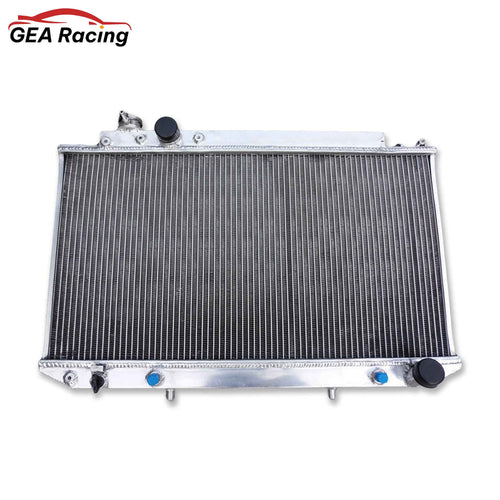 Front view of the high-performance aluminum radiator for the 1989-1992 Toyota Cressida MX83 with a 7M-GE engine, compatible with both AT and MT transmissions.
