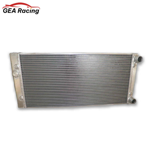 Front view of the performance aluminum radiator for the 1994-1998 VW Volkswagen Golf MK3 with a manual transmission.