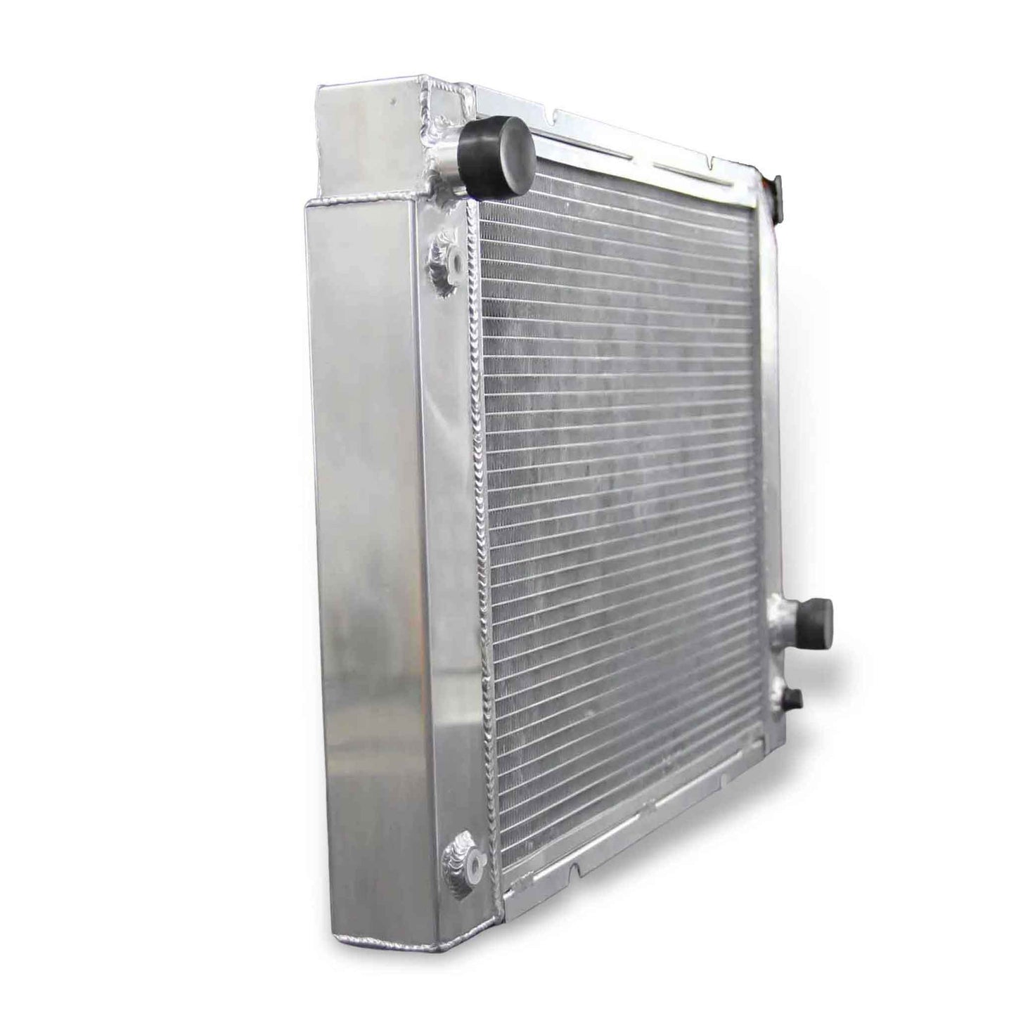 Left side profile of GEA Racing 3 Row Aluminum Radiator for 1985-1988 Pontiac Fiero, detailing tank and 52mm core thickness.