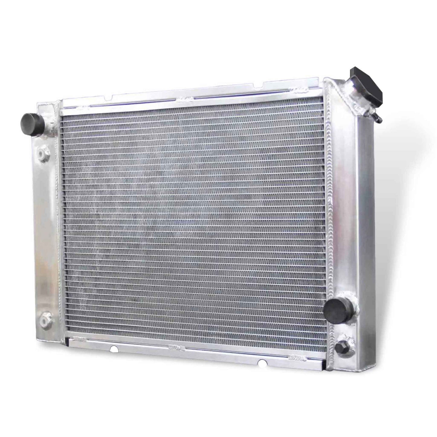 Right side view of the GEA Racing 52mm core 3 Row Radiator for Pontiac Fiero 1985-1988, designed for V6 & L4 AT/MT.