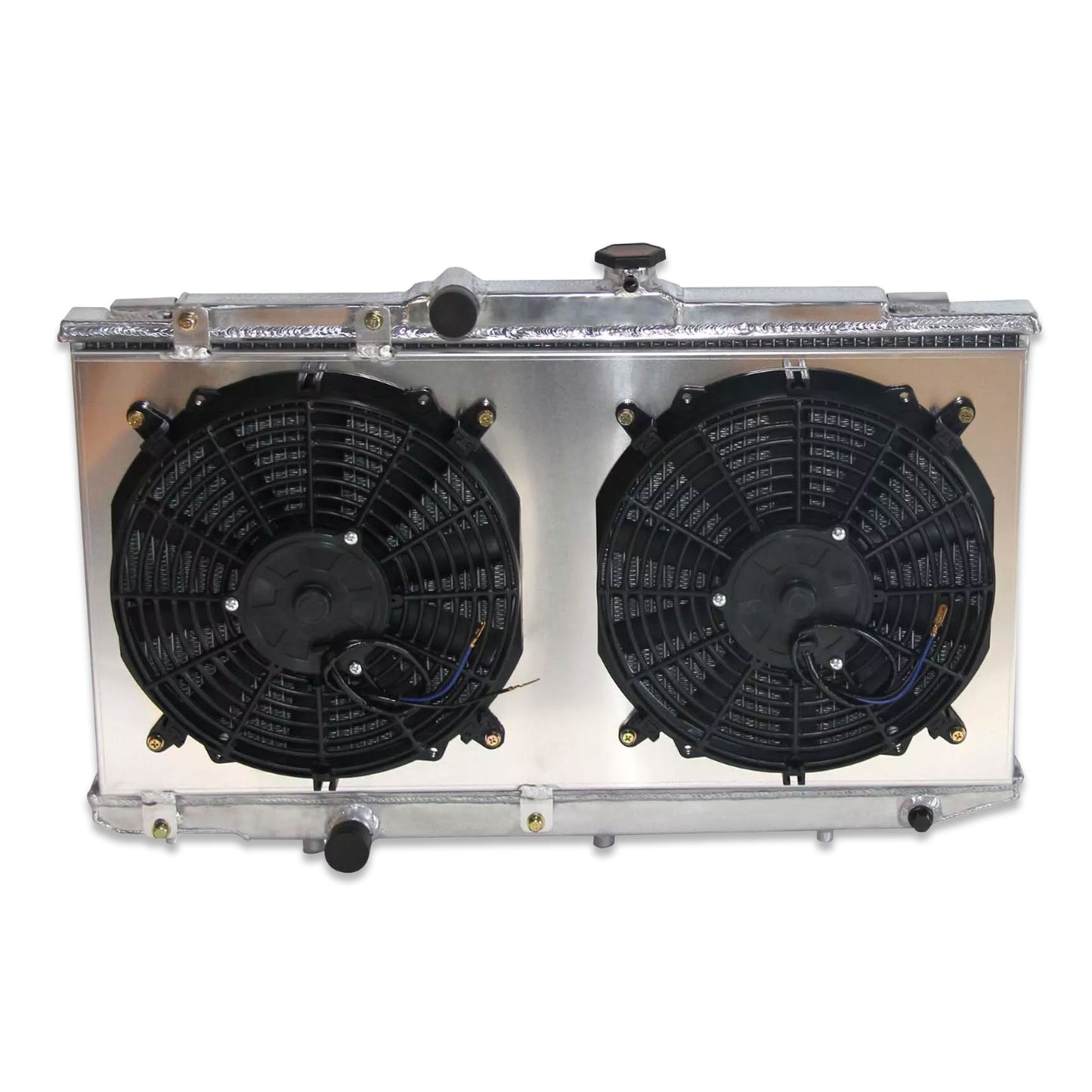 Aluminum fan shroud 2-row 34mm core front mounting points Geo Prizm Toyota Corolla (1993-1997) Pressure Tested