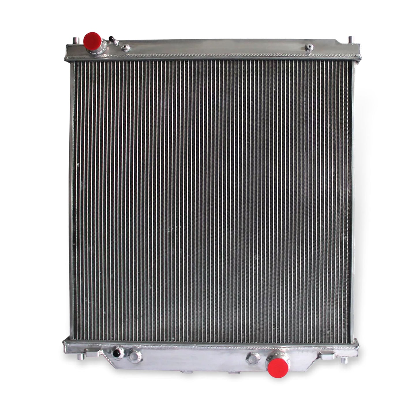 Built-In Transmission Cooler Ports & Factory Brackets - Direct Fit Radiator Rear View for 6.0L Diesel Ford Super Duty/Excursion