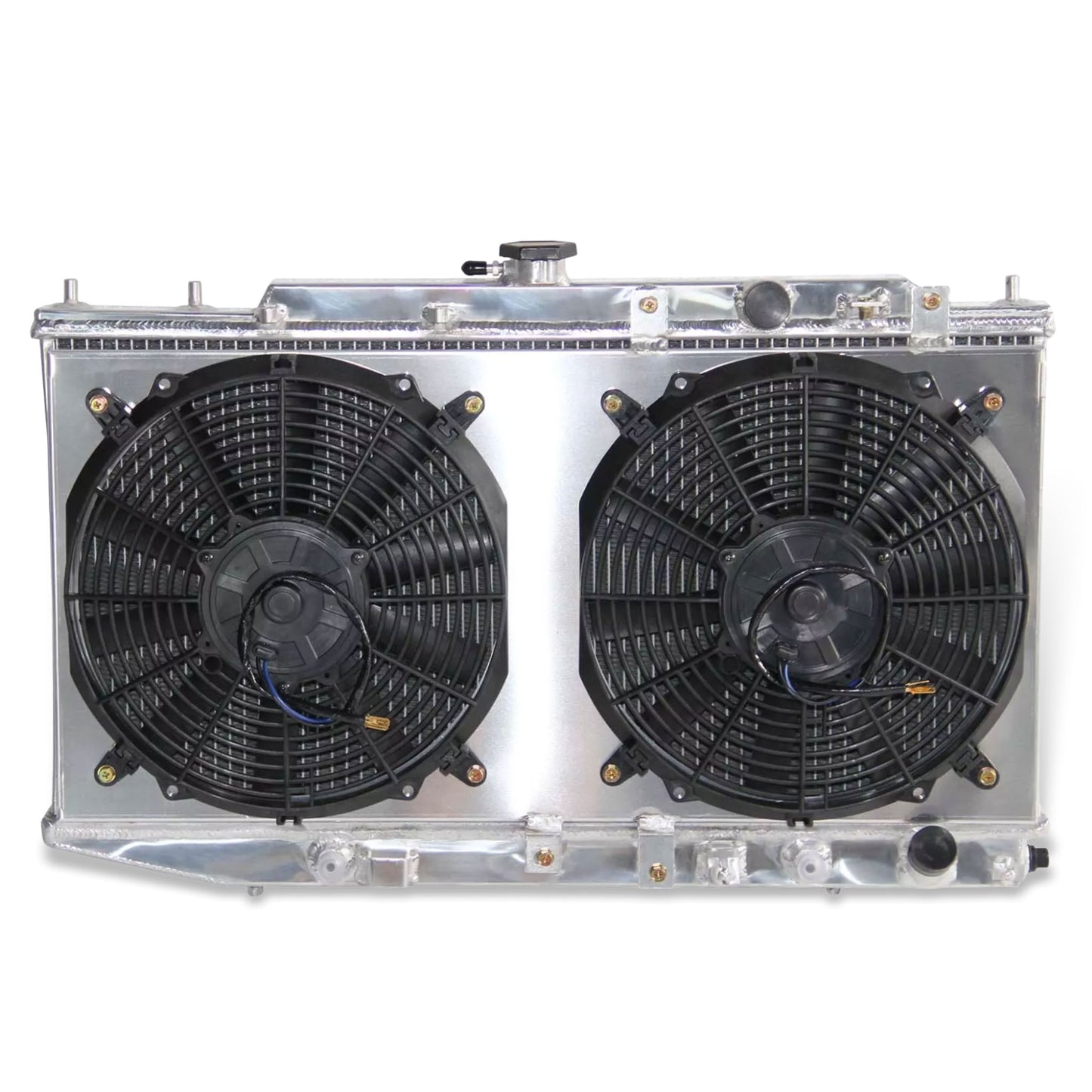 Radiator and fan shroud front view for 1988-1991 Honda Civic CX DX EX LX CRX 1.5L L4 AT MT