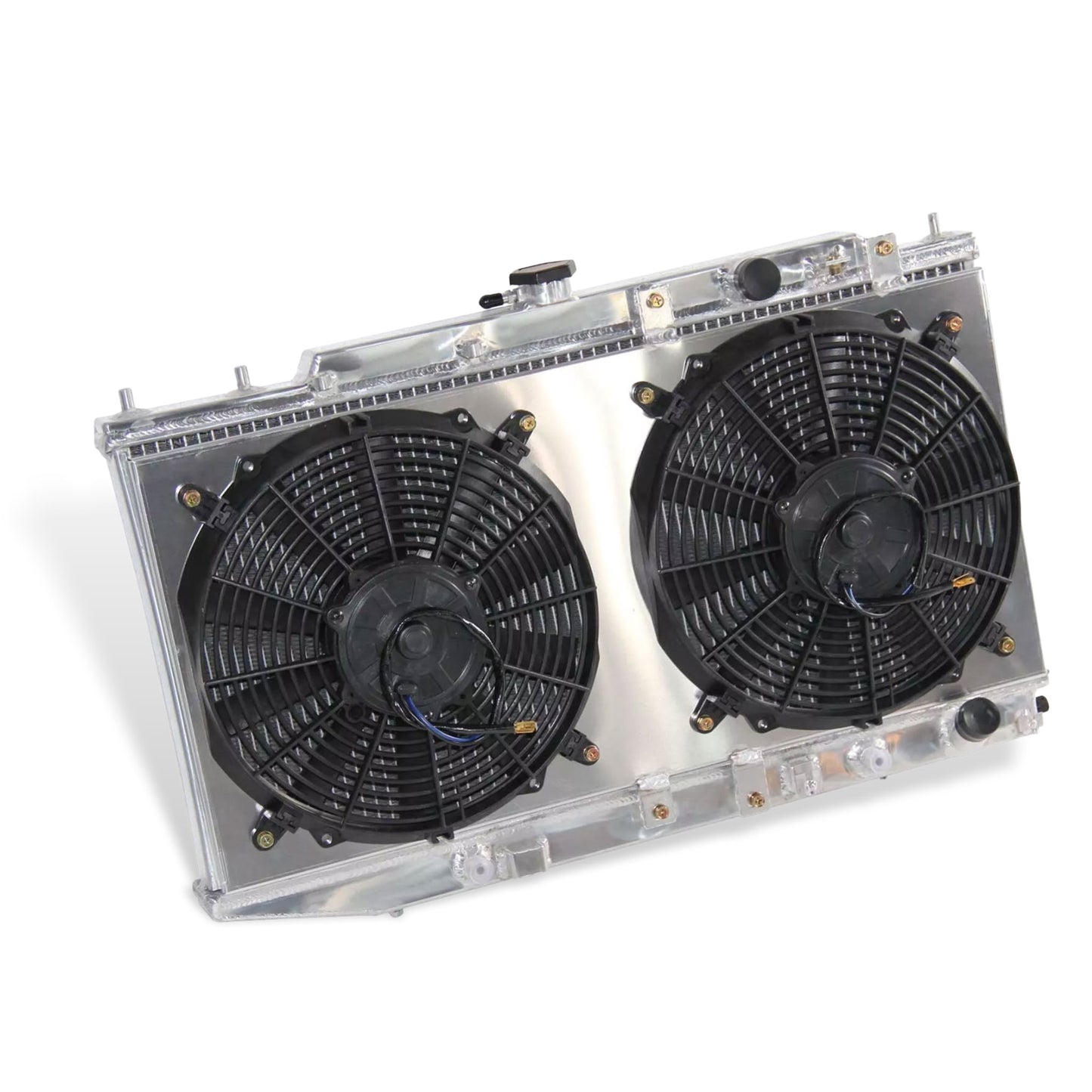 Radiator and fan shroud left side view for 1988-1991 Honda Civic CX DX EX LX CRX 1.5L L4 AT MT