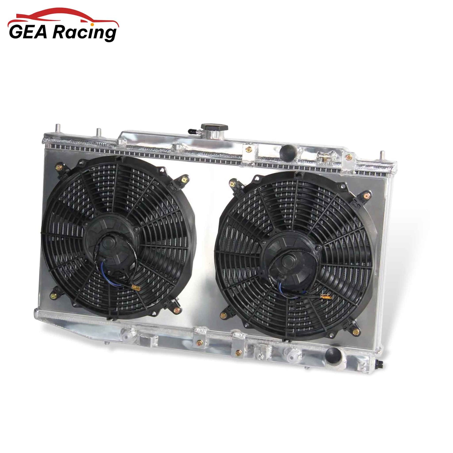 Radiator and fan shroud right side view for 1988-1991 Honda Civic CX DX EX LX CRX 1.5L L4 AT MT
