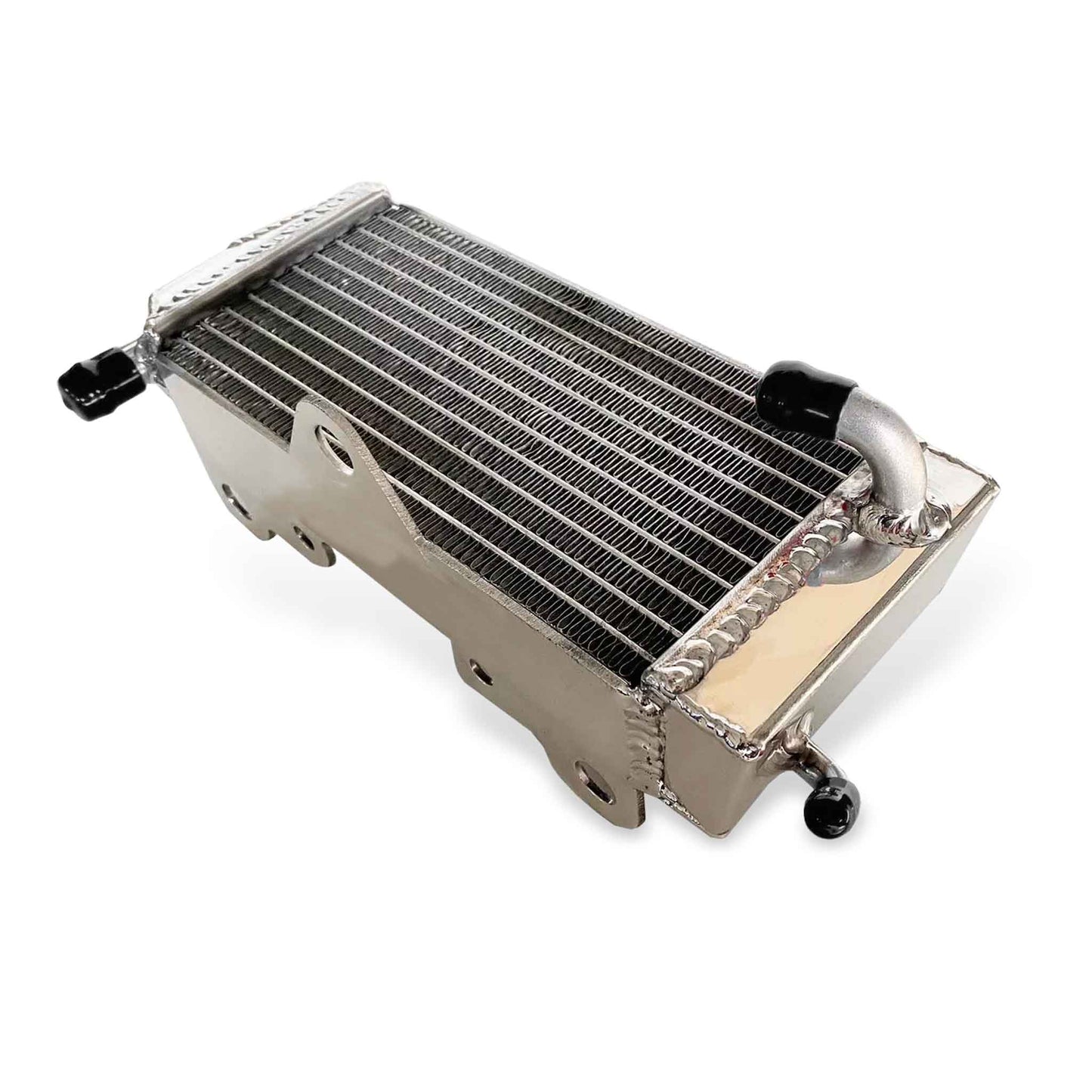 OEM-style Aluminum Radiator back angle showing mounting pegs for Honda CR125R (1990–1997) | GEA Racing