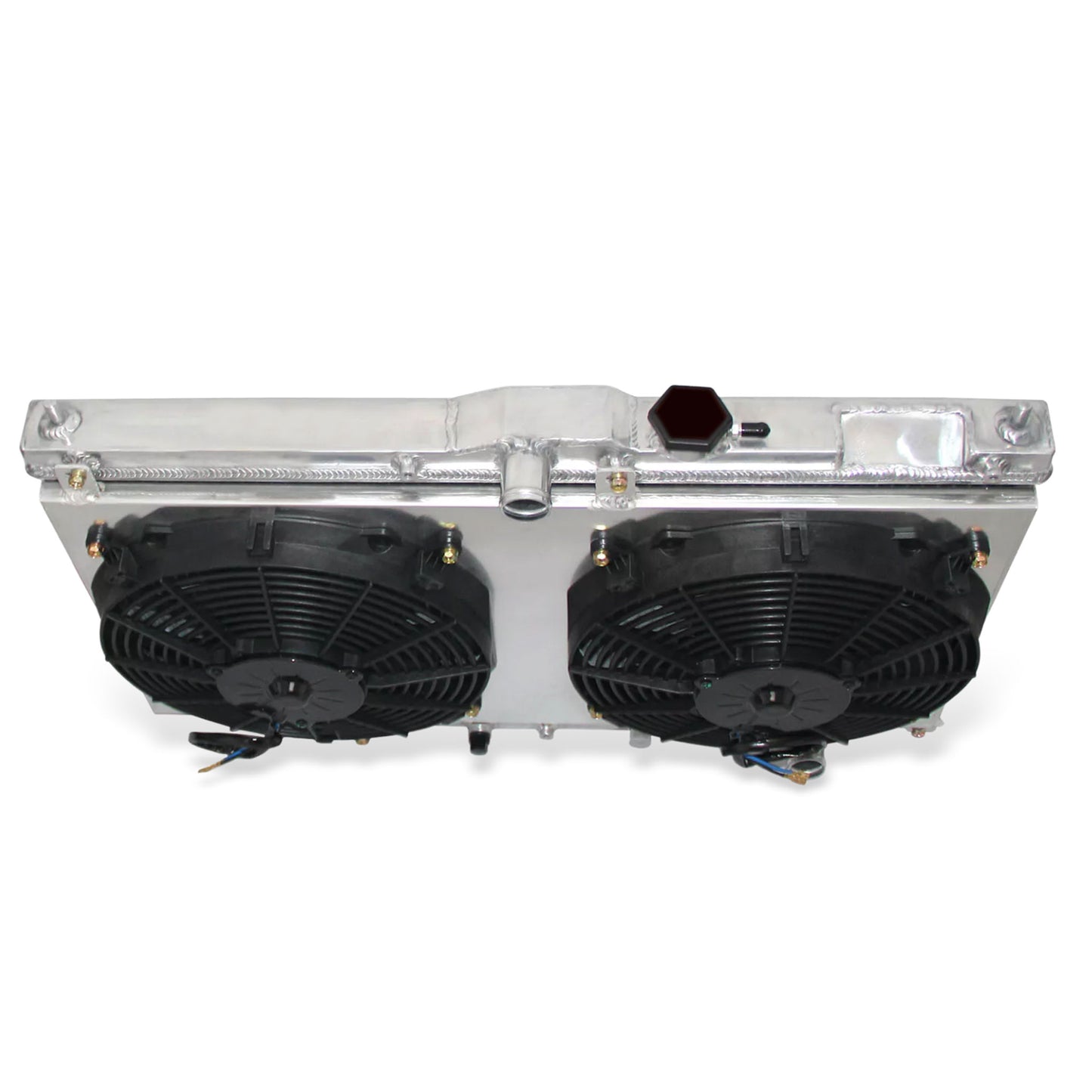 Aluminum radiator and fan shroud right top view for Honda Prelude/Accord 1990-1996 2Row AT MT
